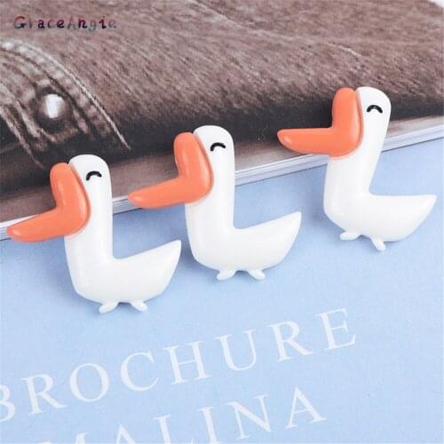 20pcs Duck flatback Resin Cabochons Aniaml Jewelry Brooch Pins DIY Scrapbook Cartoon Hair Craft DIY phone Headwear accessories