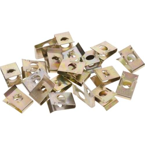 20Pcs Car Door Panel Screw U-Type Iron Nuts Plate Clip Fastener Tire Accseeories Tyre Screw For All Motorcycle Tyre