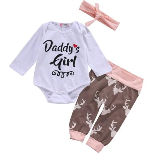 Newborn Infant Toddler Baby Girls Summer Jumpsuit Sunsuit Romper Pants Headband 3PCS Playsuit Outfit R