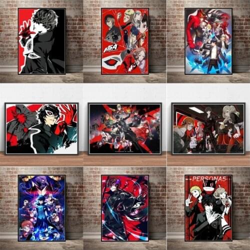 Persona 5 Poster Video Game Anime Cartoon Kid Painting Prints Wall Art Canvas Picture for Living Room Home Decoration Gift