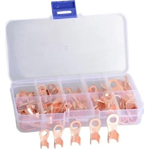 70pcs Copper Battery Cable Connector Terminal Open Lugs Wire Terminals OT 10A-50A