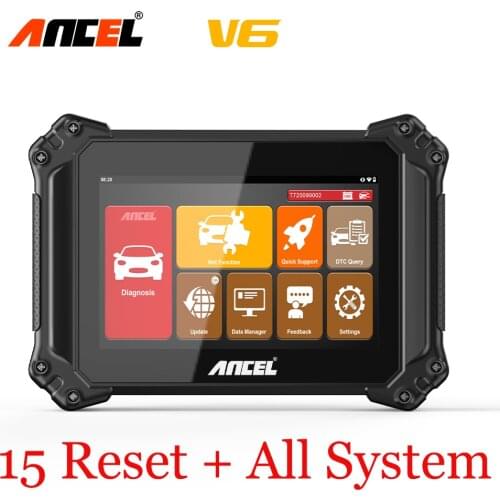 ANCEL V6 Car Diagnostic Tool Professional Full System Code Reader 15 Resets Multibrand Diagnosis ODB2 OBDII Automotive Scanner