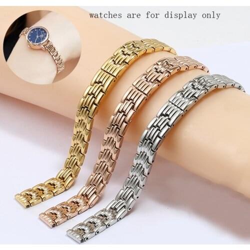 10mm Stainless Steel Watchband Silver Golden Black Rose Gold Bracelet For JULIUS LolaRose Small Dial Females Watch Chain