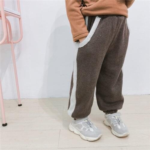 Boys Pants 2019 Korean New Children Clothing Kids Cotton Velvet Warm Trousers Boys and Girls Winter Clothes Toddler Casual Pants