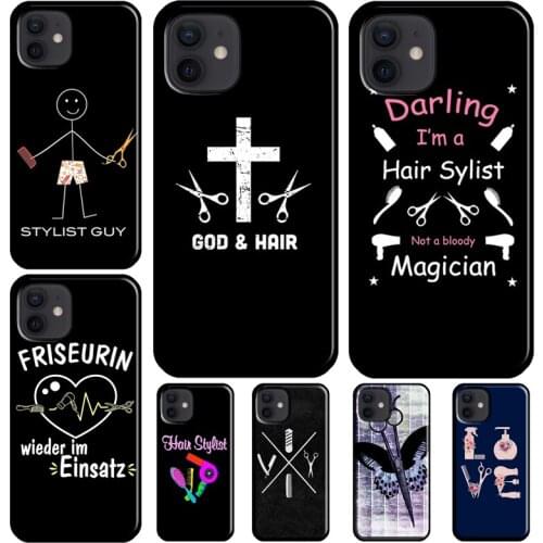 Hair Stylist Hairdresser silicone Phone Case FOR iPhone Se 6 6s 7 8 Plus X Xr Xs 11 12 Mini Pro Max Cover Shell