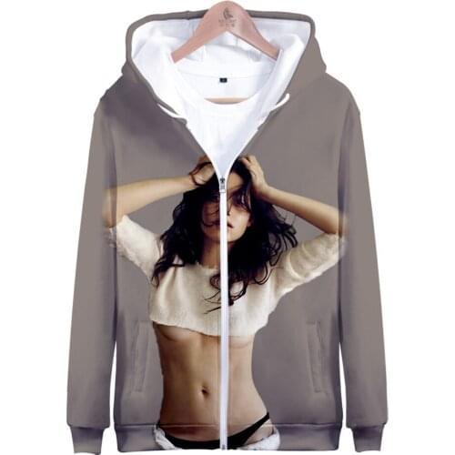 Em、Emmy Grey Emmy Rossum 3D Print Autumn Winter Holiday Passionate Style Men/Women Streetwear Style Zip HIP HOP Hooded Kids Tops