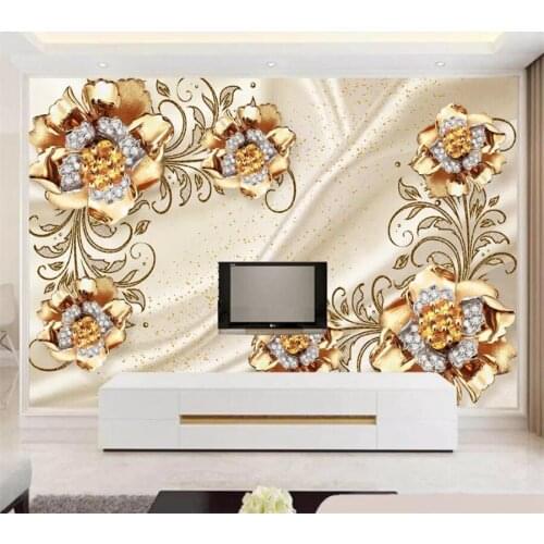 Mural papel de parede para quarto Custom wallpaper Original royal style jewelry flower 3D background wall papier peint