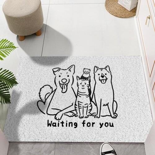 Small Size PVC Silk Loop Doormat Hallway Living Room Mat Entrance Door Mat Carpet Non-slip Freely Cutting Custom Home Mat Carpet