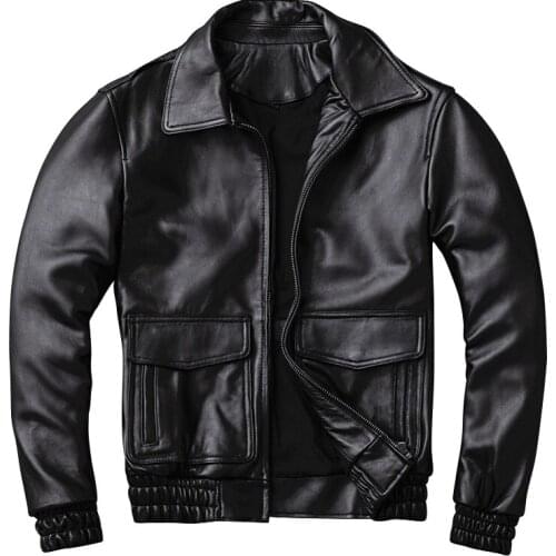 Air Force Automotive Genuine Leather Jacket Coats For Men New Zealand Sheepskin Leather Jackets Flight Mens Suit Coats 4XL 5XL
