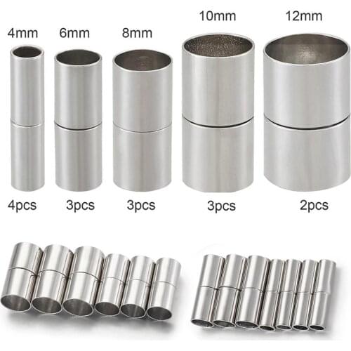 15pcs/set Brass Column Magnetic Clasps for jewelry making accessories Connector,20~22x5~13mm, Hole: 4~12mm F50