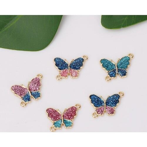 Fashion Butterfly Charms For Diy Jewelry Making Women Girls Bracelets Bangles Necklaces Phone Pendants Keychain Supplies