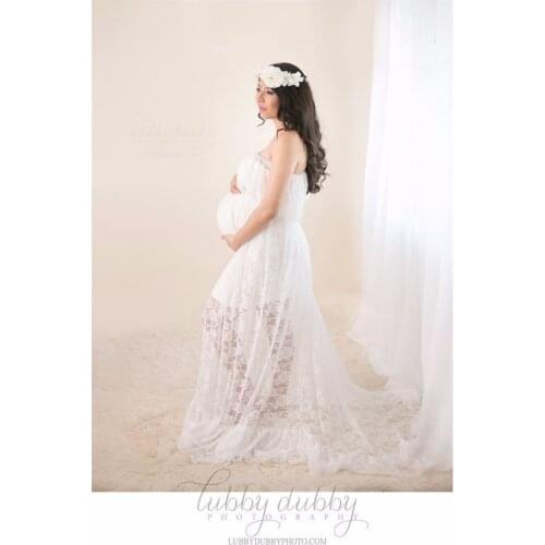 Fashion Maternity Photography Props Fancy Maternity Dresses Pregnant Clothes Stretch lace Dress Photography Maternity Dress