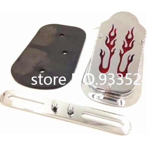 Motorcycle Red Flame Metal Brake Tail Light Signal Indicators For Harley Softail Classic FLSTSC Custom