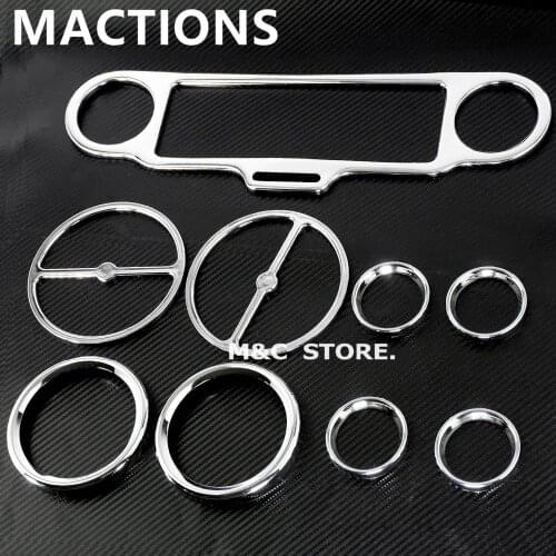 Motorcycle Stereo Accent+Speedometer+Speaker Trim Ring Set Chrome Plastic&Aluminum For Harley Touring Street Road Glide 96-13
