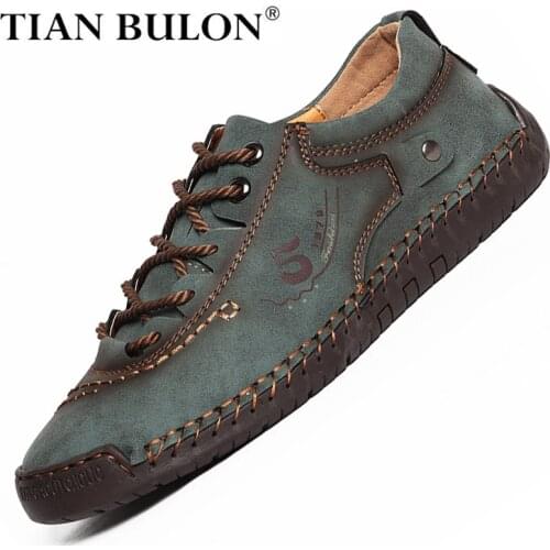Men Casual Shoes Leather Fashion Men Sneakers Handmade Breathable Man Shoes Lightweight Mens Loafers Moccasins Plus Size 38-48