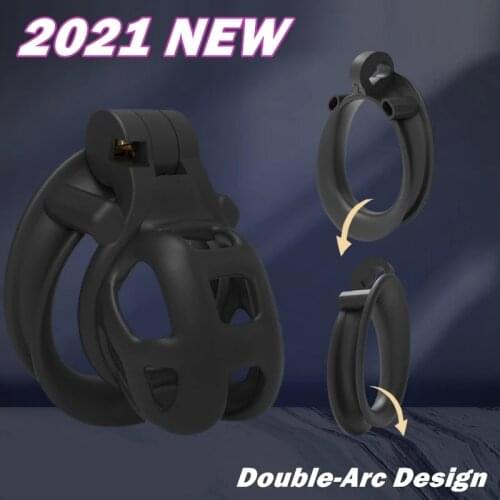 2021 New 3D Chastity Belt Device Cock Cage Male Double-Arc Cuff Penis Ring BDSM Bondage Gear Sex Toys For Men Couples Adults 18