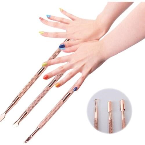 1pcs Stainless Steel Cuticle Peeler Scraper Remove Gel Nail Polish Nail Art Remover Tool