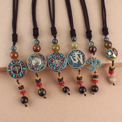 Manufacturers wholesale Totem exotic Designs ethnic Nepal copper pendants jewelry Buddha vintage necklace accessories women