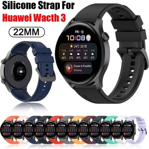 22mm Watch Strap For Huawei Watch 3/Amazfit GTR 47mm Silicone Bracelet Wristband For Huawei GT 2 Pro/GT 2 46MM/GT2e Accessories