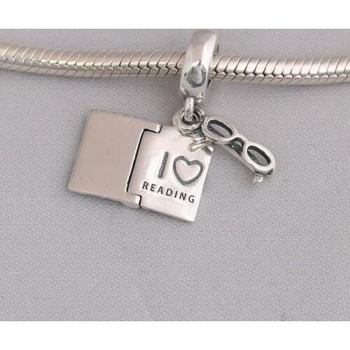 S925 DIY Jewelry Love Reading Dangle Charm fit Lady Bracelet Bangle Lady Gift