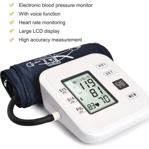 Blood Pressure Monitor Upper Arm Style Tonometer Large LCD Display Digital Intelligent Blood Pressure Meter Measurement Tool