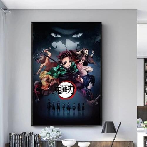 Kimetsu Does Not Have A Picture of Yaiba Kamado Tanjirou Kamado Nezuko Canvas Poster Hanging on The Wall for Home Decoration