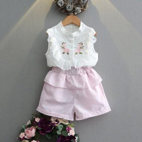 2021 Spring Casual Solid Clothes Sleeveless Girls Clothes High Quality Fashion Kids Clothes
