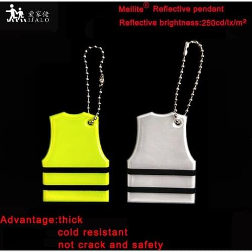 Yellow vest New MEILITE 250 candle lights Reflective keychain charm bag accessories hanger for road safety use