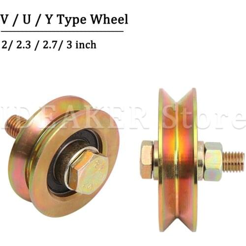 1/2/4Pcs Steel Y\U\V groove Caster without bracket, Sliding Gate Roller For Track Industrial Machines Wire Rope Rail