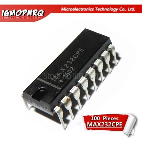 100pcs MAX232CPE MAX232 2DVR/2RCVR RS232 5V 16-DIP new original