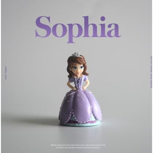 12PCS/lot 3.5cm Exquisite solid material Sofia Princess Doll decoration cake decoration model