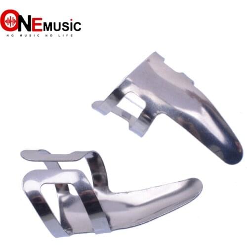 5pcs Alice AP-100S Stainless Steel Guitar Finger Pick Thickness 0.3mm Silver