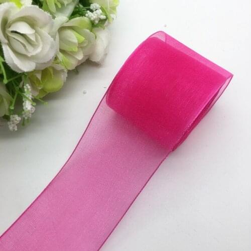 5 Yards/Lot 1-1/2" (38mm) Rose Organza Ribbon Bow Hair Wedding Decoration Lace Crafts