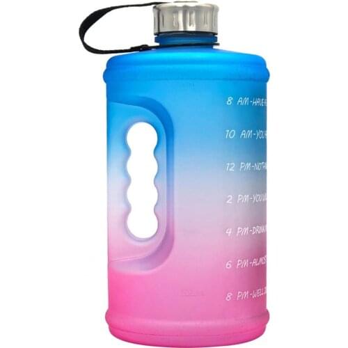 50% Hot Sale 2.2L Water Bottle Eco-friendly Large Capacity PET Motivational Time Marker Fitness Kettle for Camping