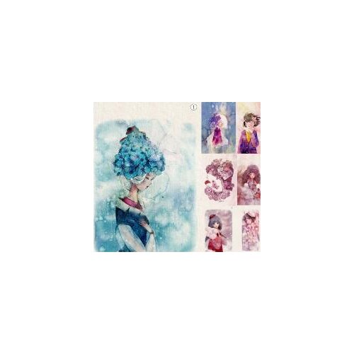 20x30cm Fashion 9 partterns pretty girl flower cotton linen fabric -vintage DIY Zakka fabric