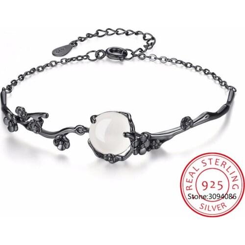 925 sterling silver new woman Jewelry Brand creative plum bracelets personalized art peach bracelet vintage luxury 15+3CM