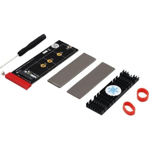 NGFF(M.2)Nvme M Key SSD to PCI-E 4X Adapter with Heatsink(Vertical Installation) Support 2230-2280 M.2 Size Adapter Card