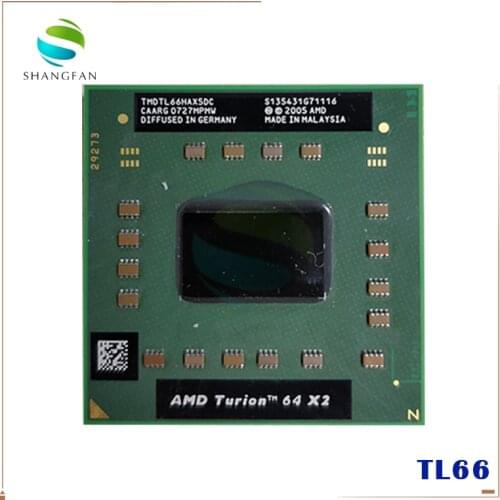AMD cpu laptop Turion TL-66 TMDTL66HAX5DM CPU 1M Cache/2.3GHz/Socket S1/Dual-Core Laptop processor TL66 TL 66
