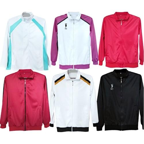 Anime Haikyuu Cosplay Karasuno Nekoma Hoodie Jacket Fukurodani Aoba Johsai High School Volleyball Team Uniform Sportswear