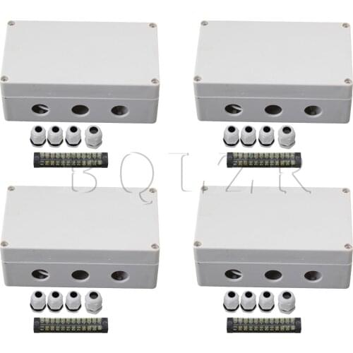 BQLZR 4pcs ABS Plastic 12 Bit Connector Junction Box Grey White 158x90x60mm