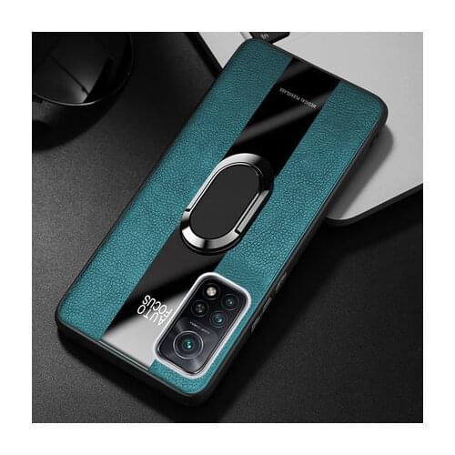 For Xiaomi Mi 10T Pro Case Luxury Soft Silicone Plexiglass With Ring Stand Magnet Back Cover Case for xiaomi mi 10t 10tpro mi10T