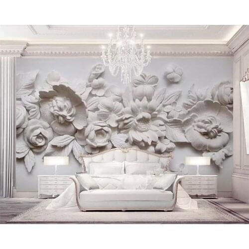Beibehang Custom photo wallpaper high-grade exquisite oil painting style European plaster carved 3d stereo TV background wall