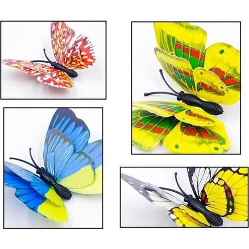 Hot Sale 6Pcs PVC Butterfly Simulation Ornament Outdoor Garden Shrub Party Festival Decor