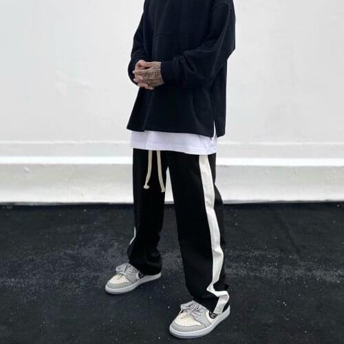 HOUZHOU Korean Streetwear Black Jogging Sweatpants Women Harajuku Oversize Patchwork Joggers Sports Pants Wide Leg Trousers