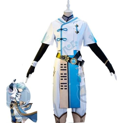 Game Genshin Impact Chong Yun Cosplay Costume Anime Fancy Outfits Top Pants Coat Halloween Carnival Uniforms