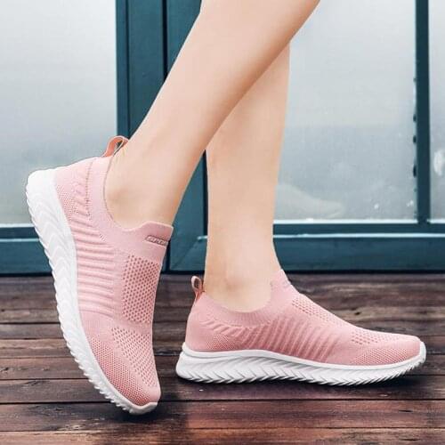 Without Lacing Air Mesh Summer Sneakers for Women Socks Shoes Womens Running Shoes Sport Sneakers Woman Sports Shoes Women D-424