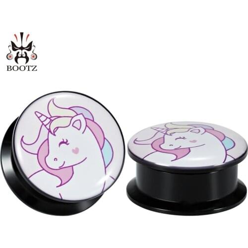 KUBOOZ Stretcher Ear Screw Piercing Expander Earrings Acrylic Custom Gauges Plugs Tunnels Body Piercing Jewelry 6mm to 30mm 2PC