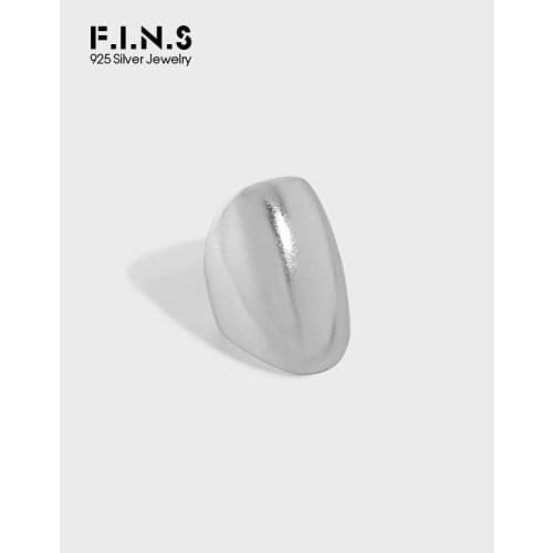 F.I.N.S 1Pc Minimalist Geometric Arc-Shaped S925 Sterling Silver Earcuff No Pierced Wide Ear Bone Clip Catilage Fine Jewelry