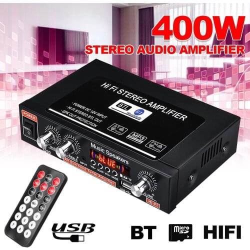 12V/220V 360W G30 Mini Amplificador Audio bluetooth Stereo Power Amplifier FM SD HIFI 2CH AMP Audio Music Player for Car Home