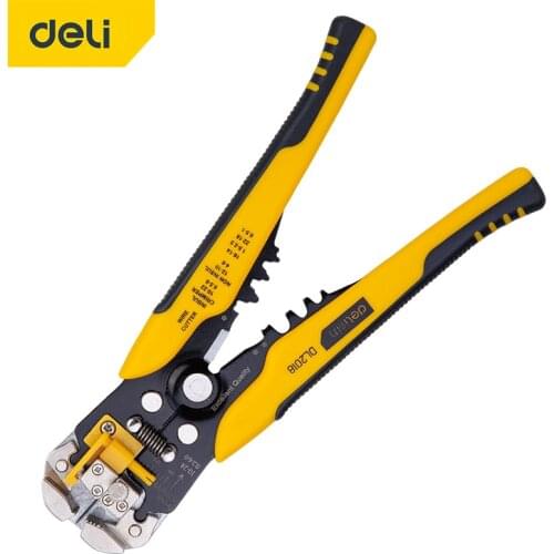 DELI Multifunctional Wire Stripper For 0.2-6mm Cutting Fiber Optic Cable Stripping Pliers Electricians Manual Cable Tool
